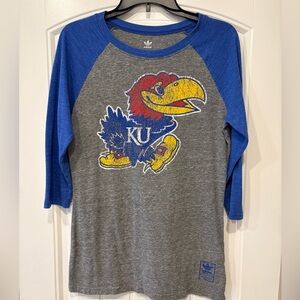 ADIDAS Kansas Jayhawks Raglan T-Shirt
